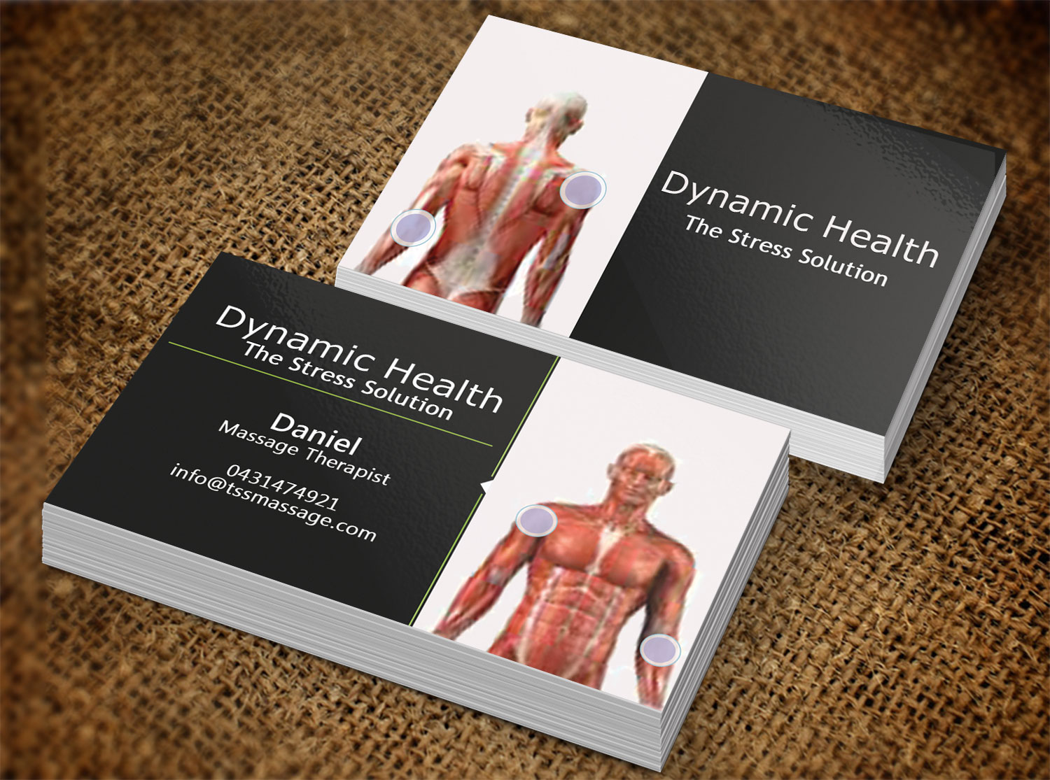 business cards massage therapist 1