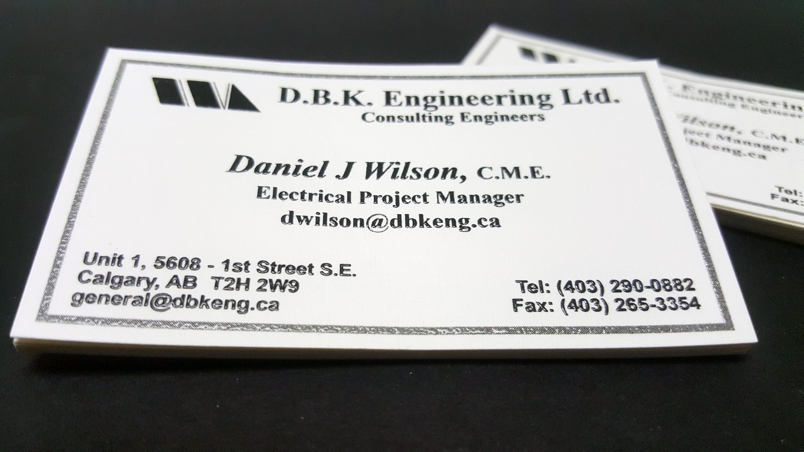 business cards raised 5