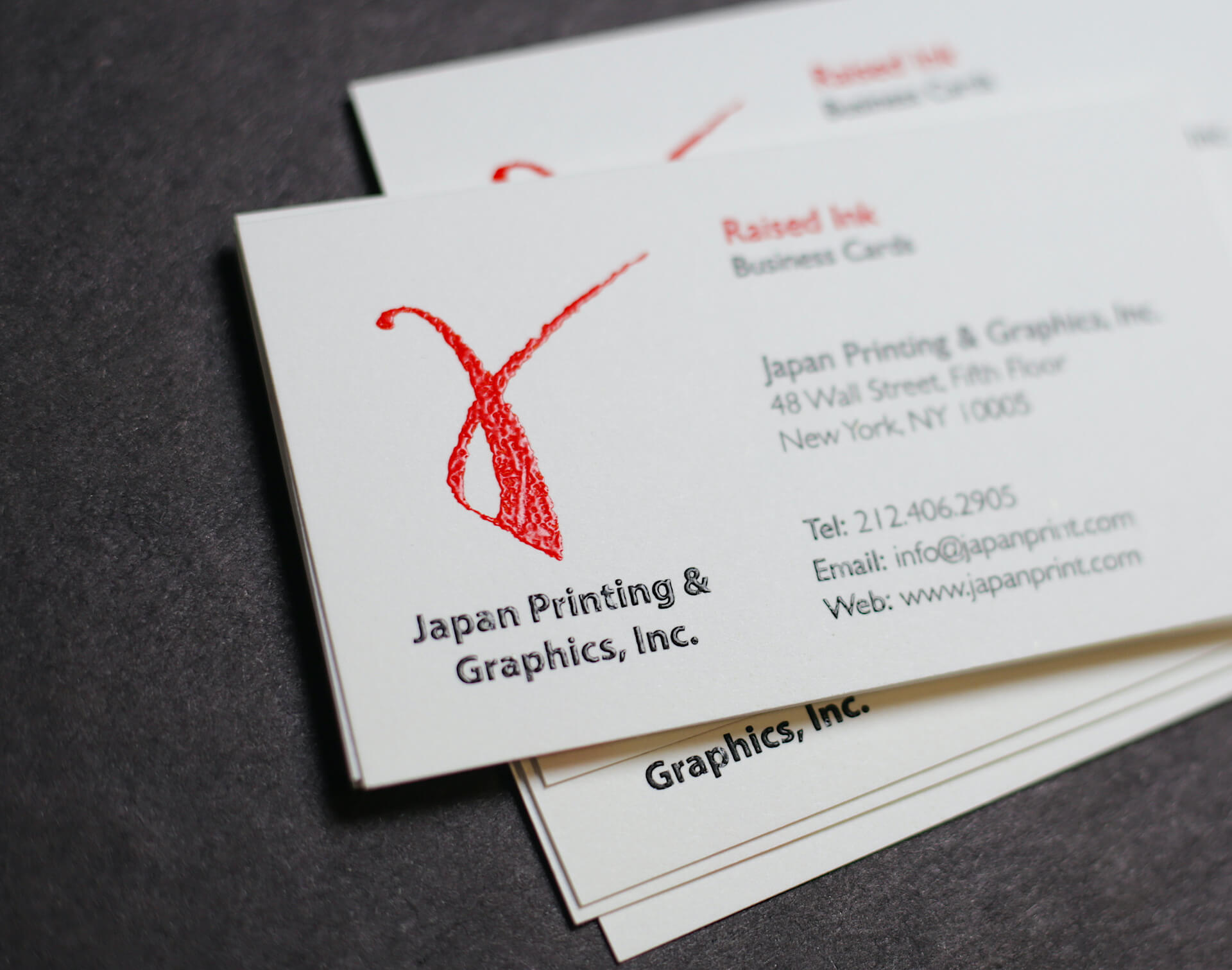 business cards raised ink 3
