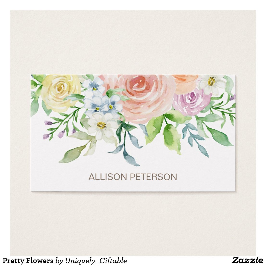 business cards with flowers 2