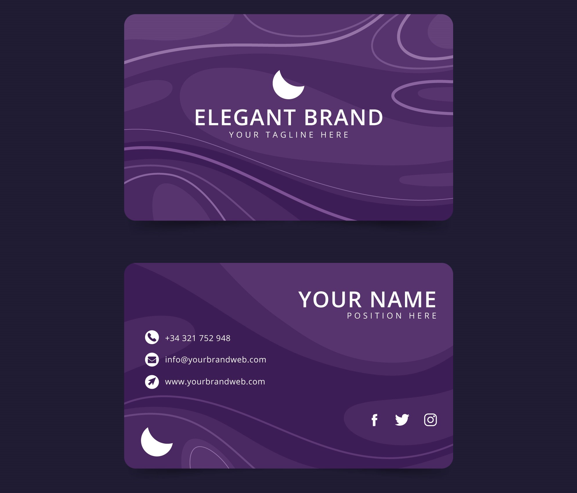 business cards with social media icons 1