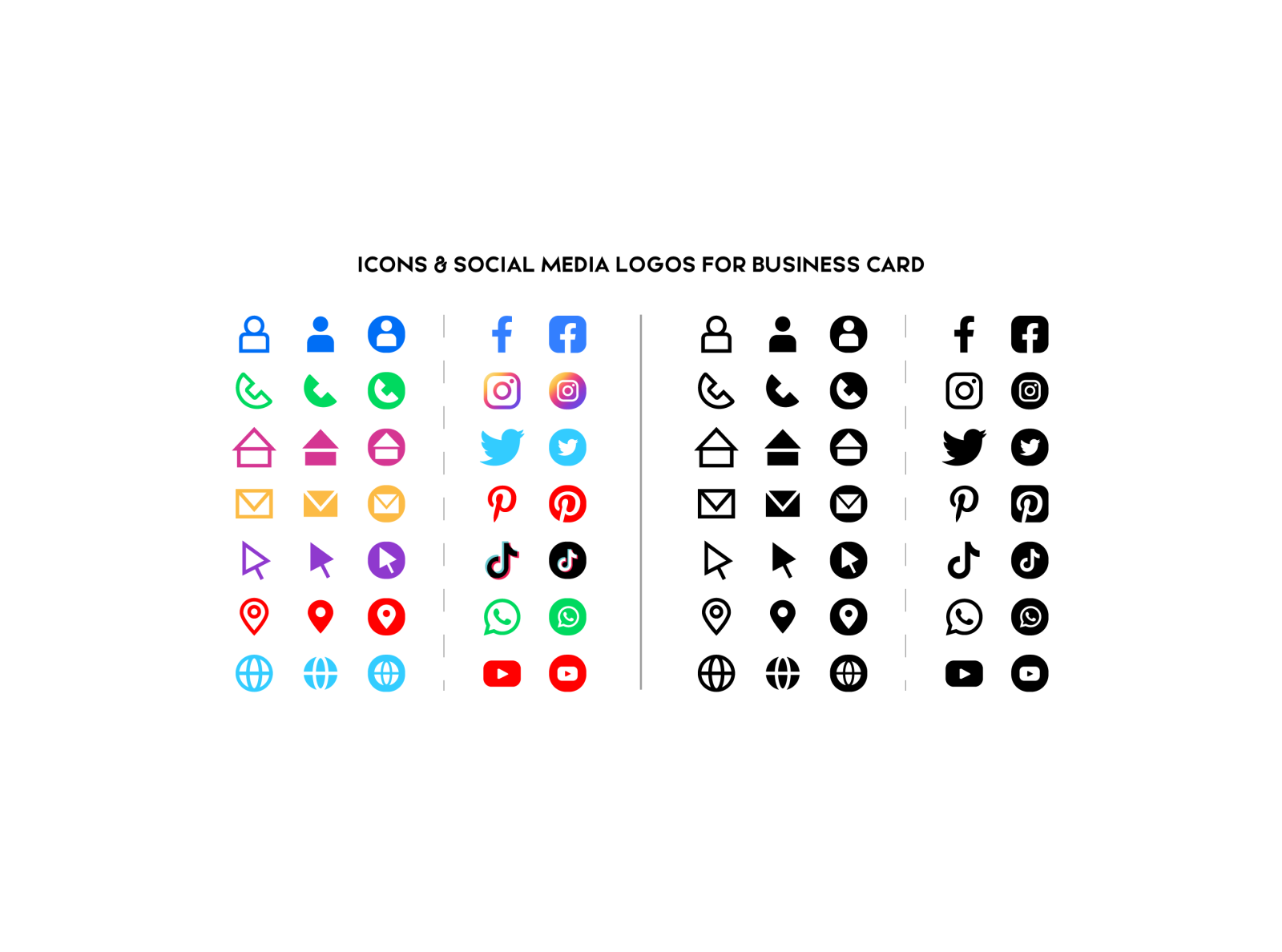 business cards with social media icons 2
