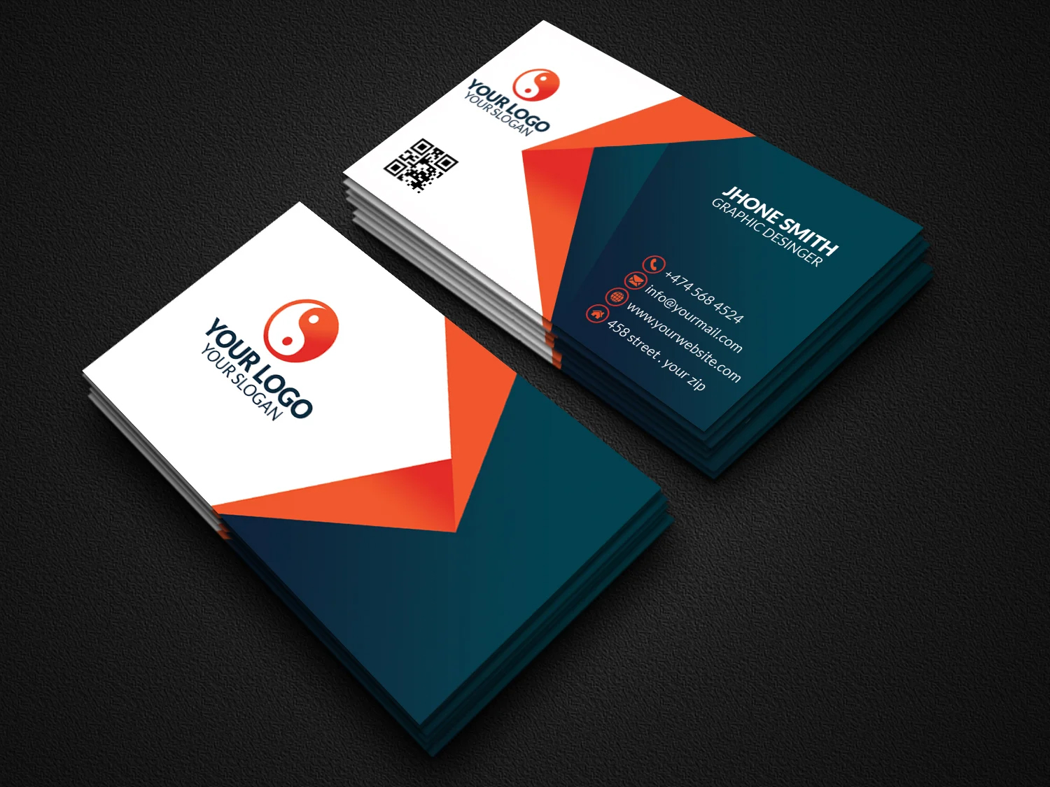 business cards with two logos 1