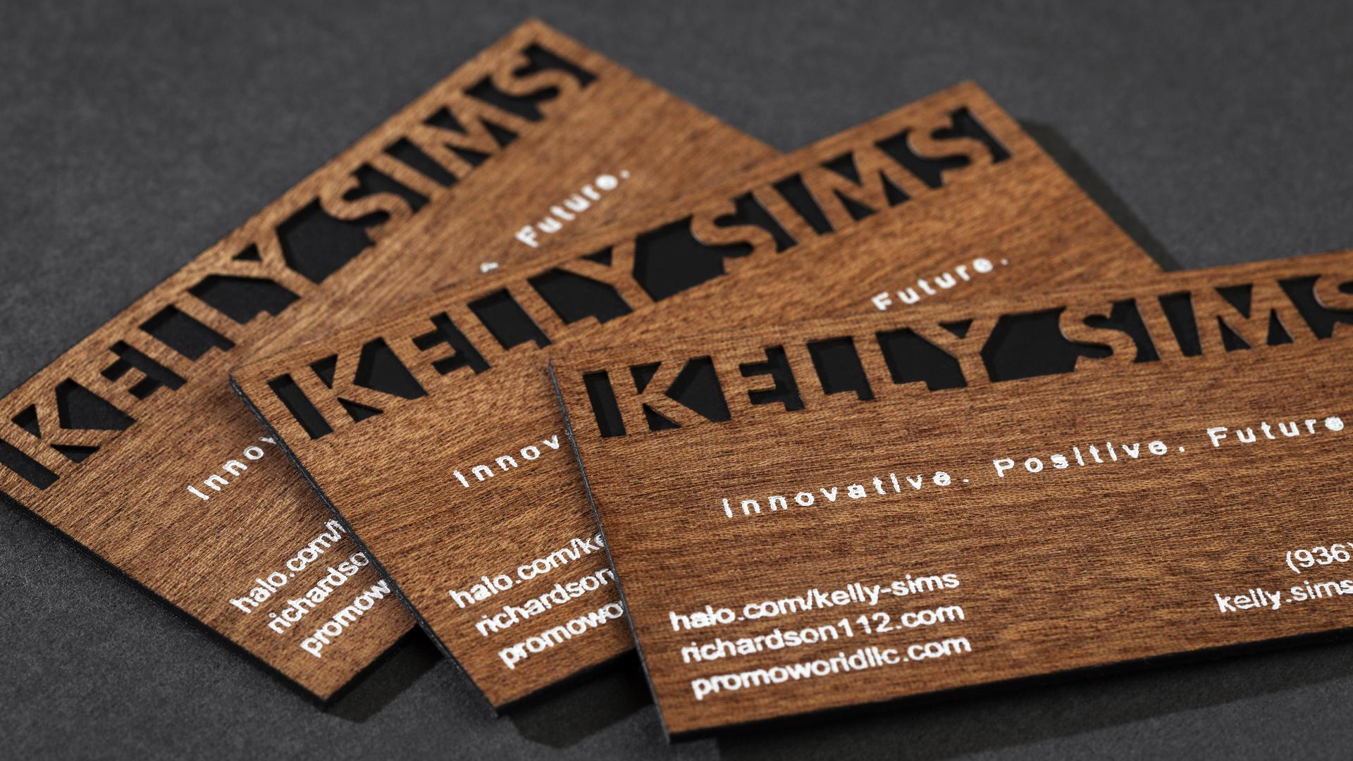 business cards wood 2