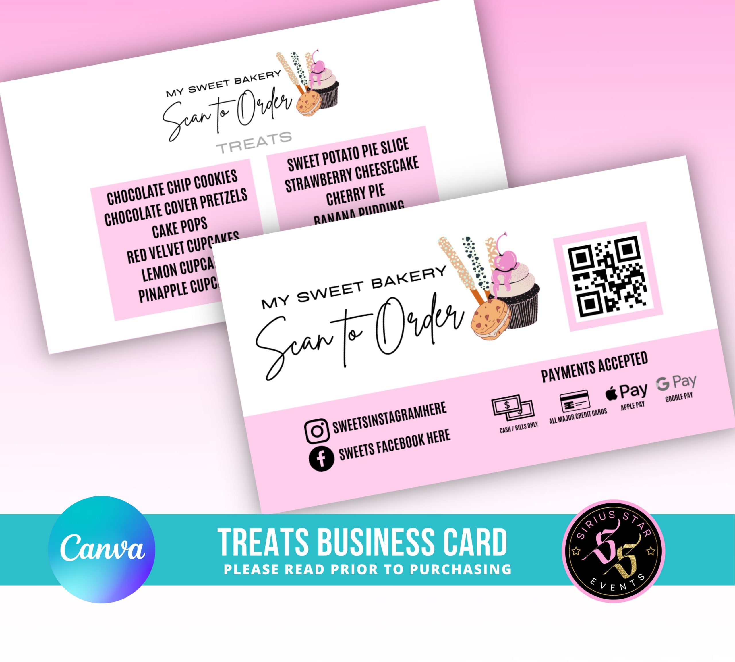 cake pop business cards 1