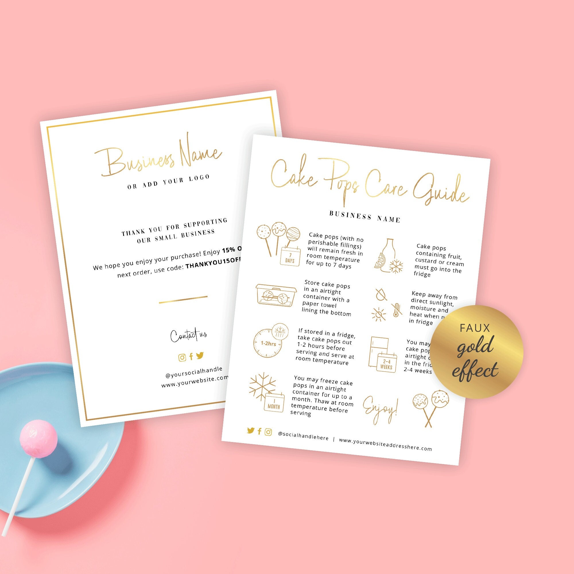 cake pop business cards 2