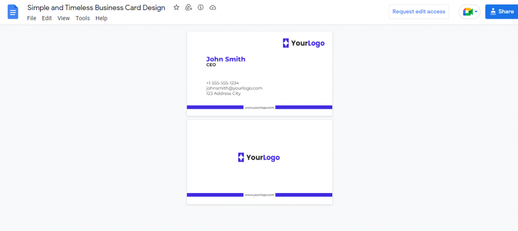 can you make business cards on google docs 1