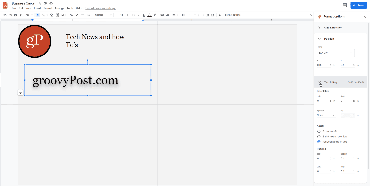 can you make business cards on google docs 2