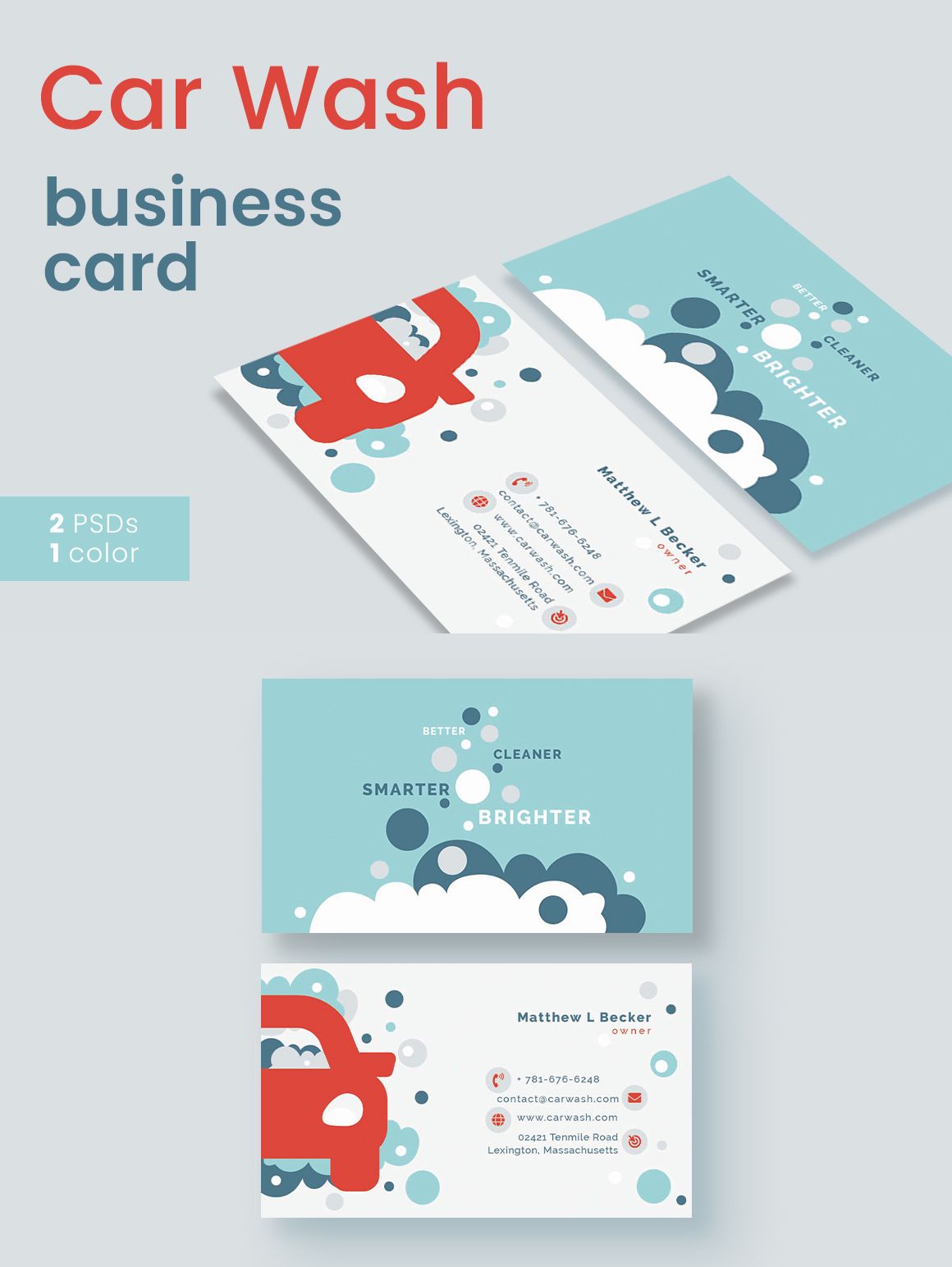 car wash business cards examples 3