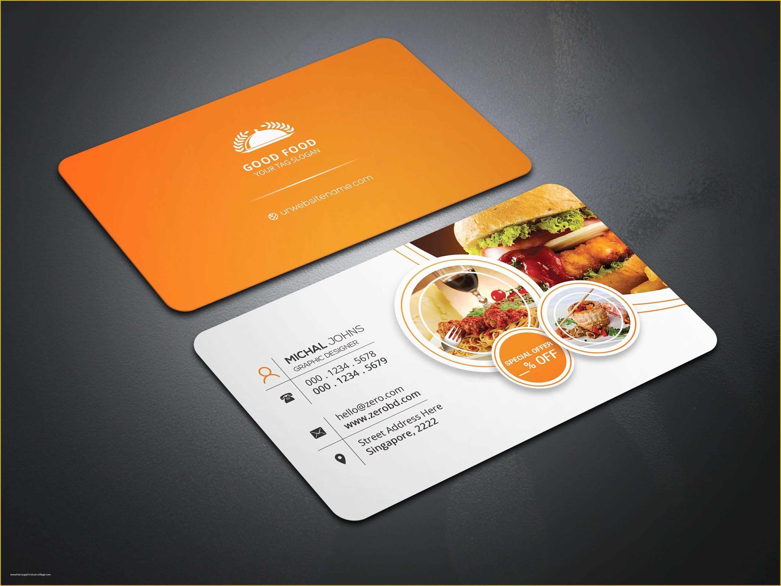 catering business cards templates free 3