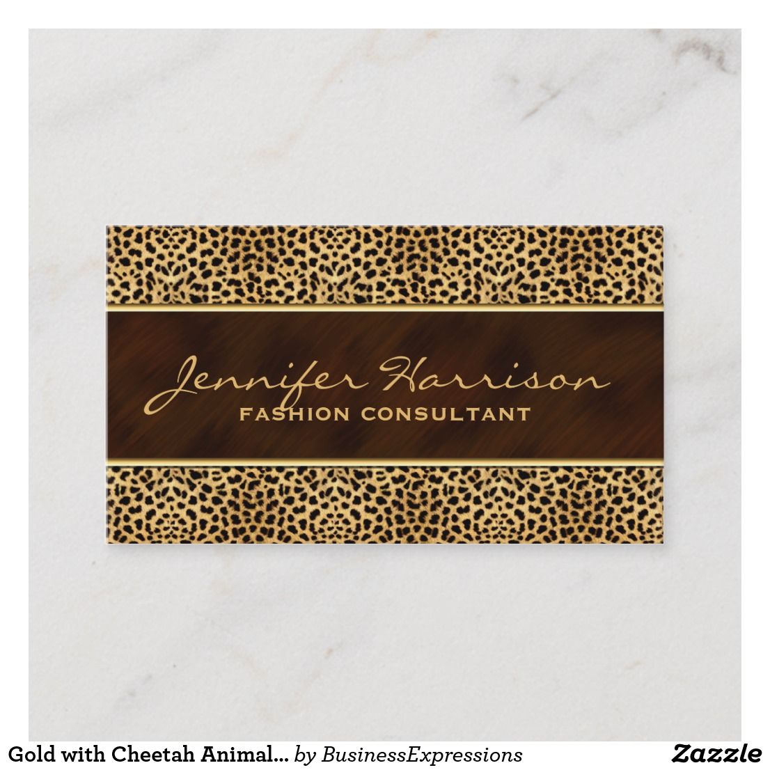 cheetah print business cards 2