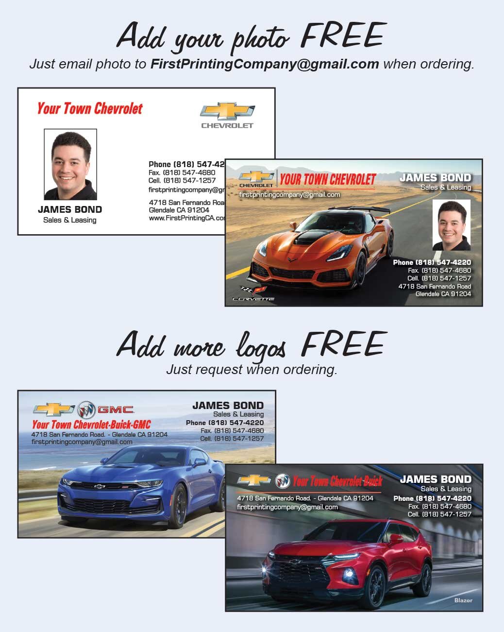 chevrolet business cards 1