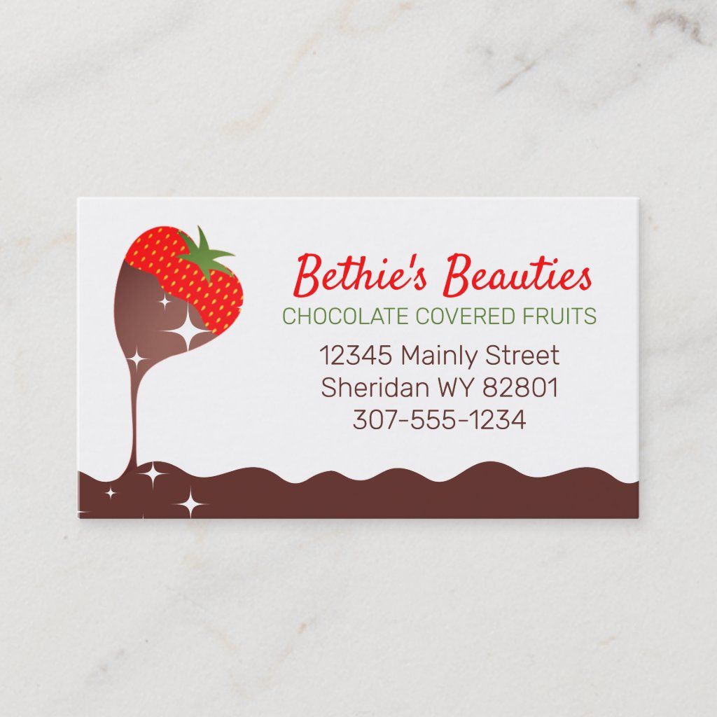 chocolate covered strawberries business cards 3