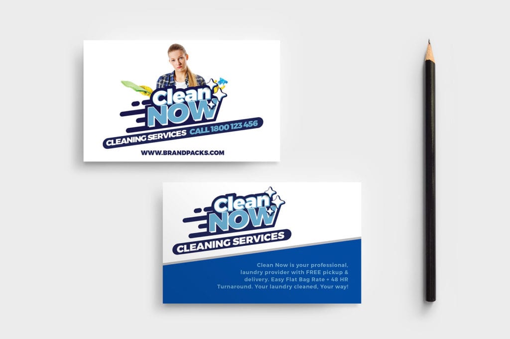 cleaning service business cards templates free 3