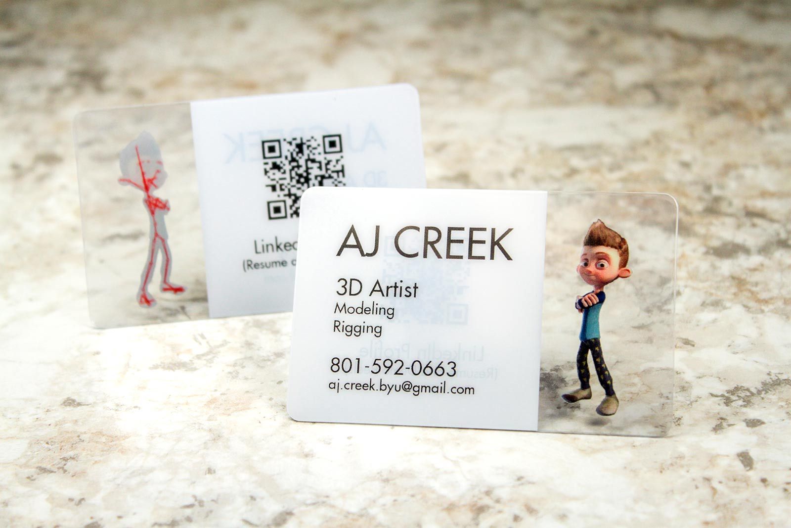 clear business cards with qr code 1