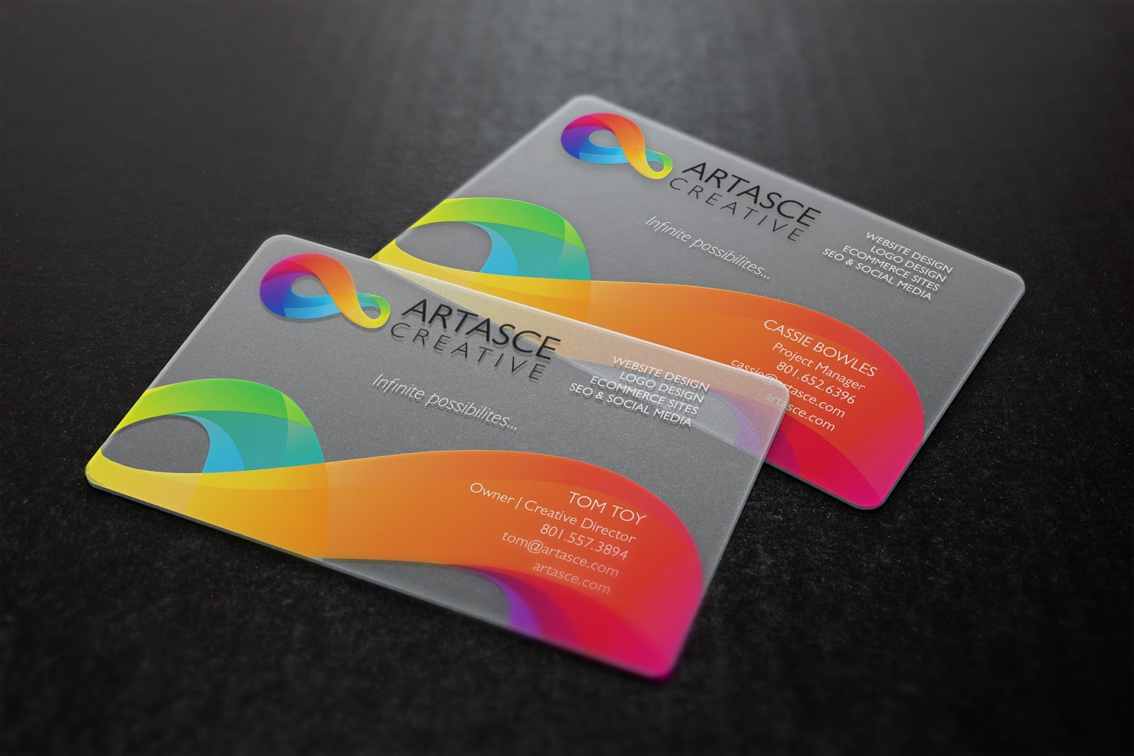 clear plastic business cards cheap 1