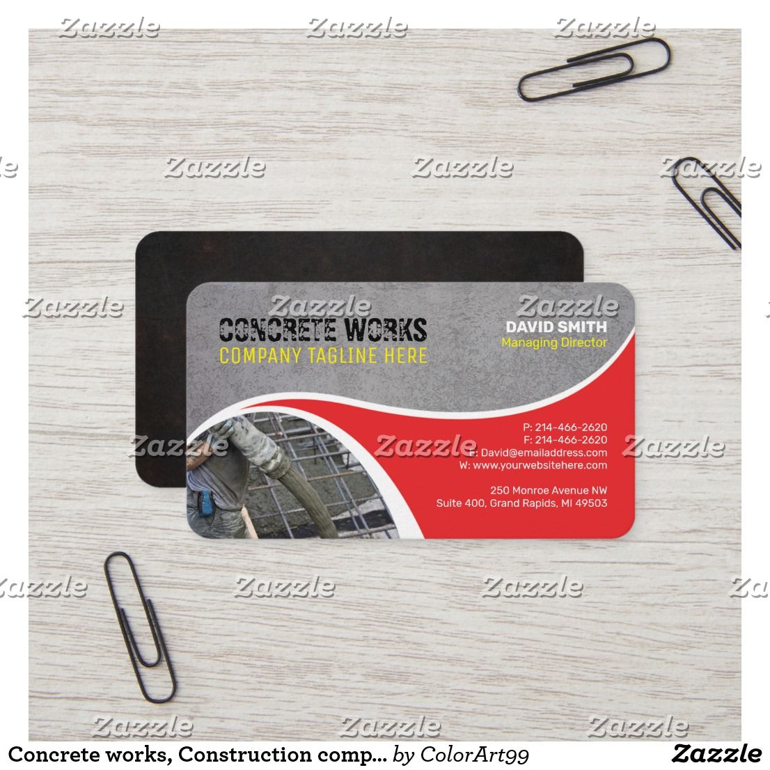 concrete construction business cards 1