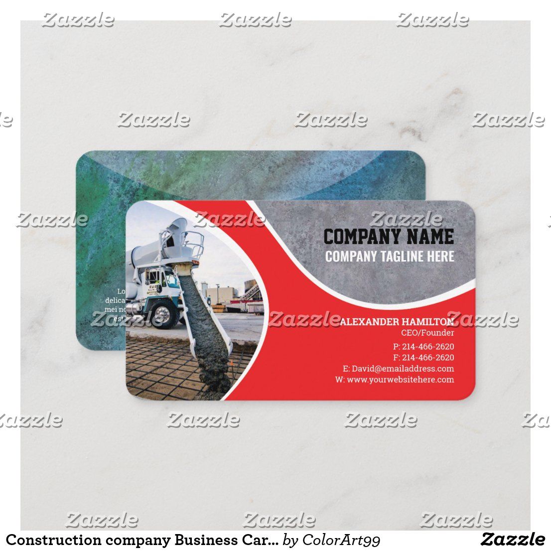 concrete construction business cards 2
