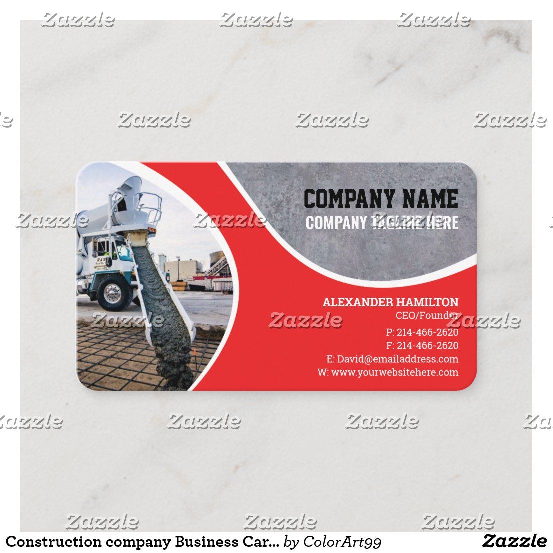 concrete construction business cards 3