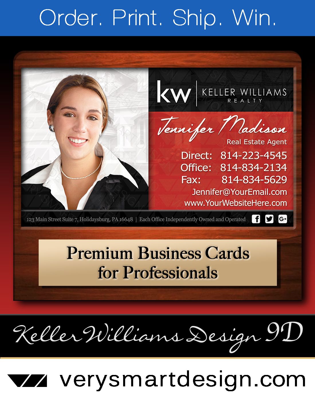custom keller williams business cards 2