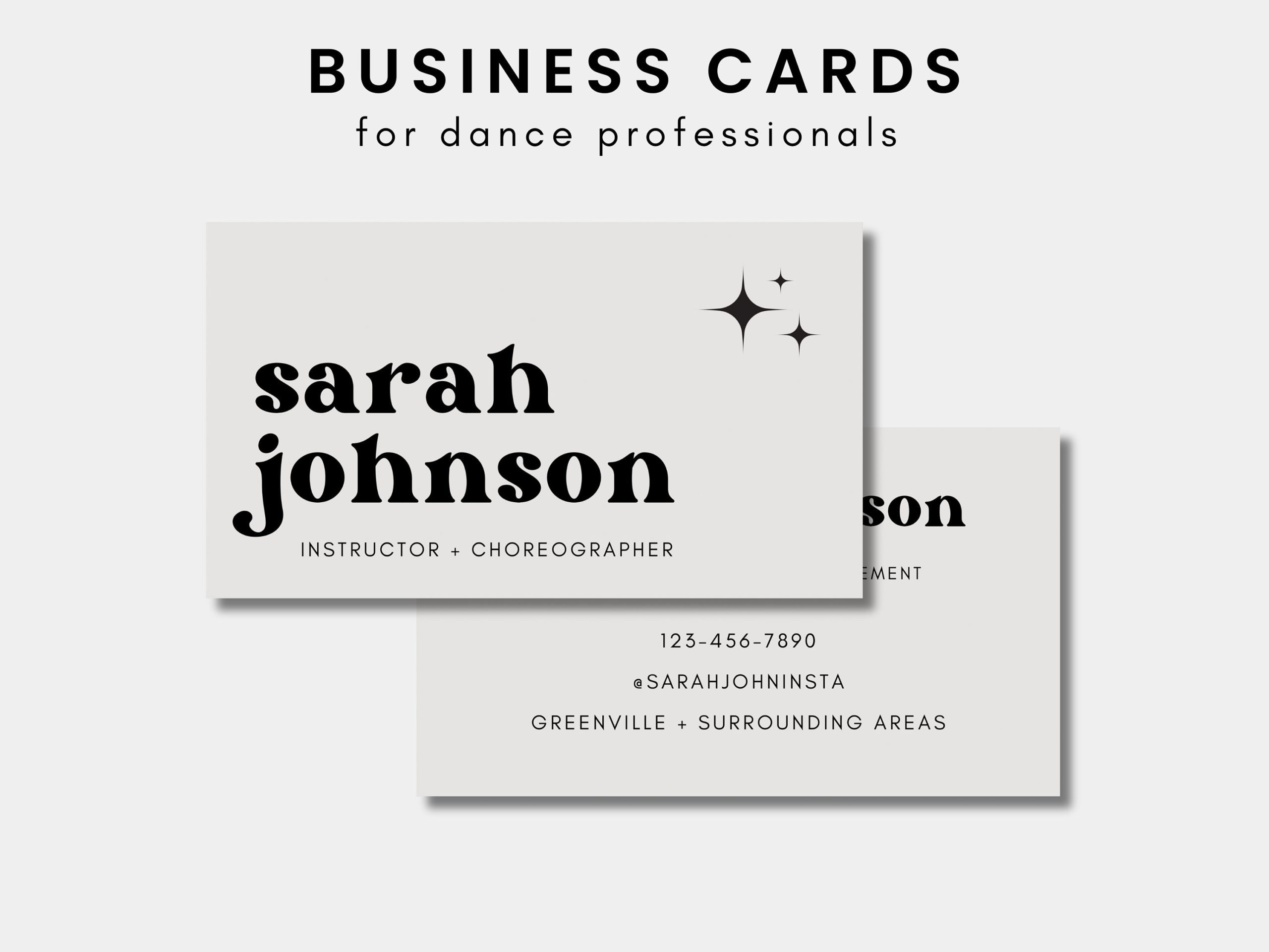 dance business cards 2