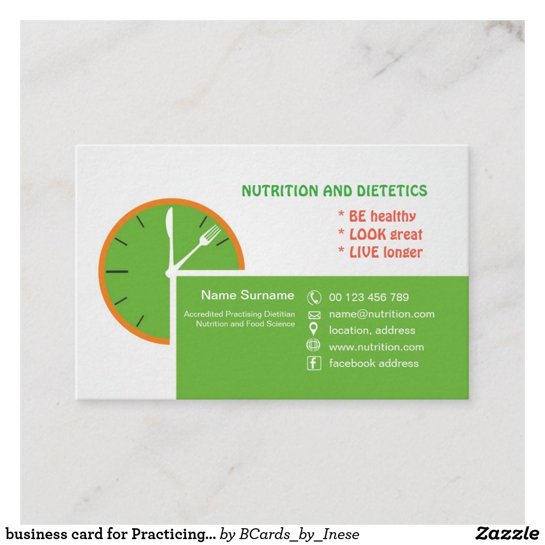 dietitian business cards 1