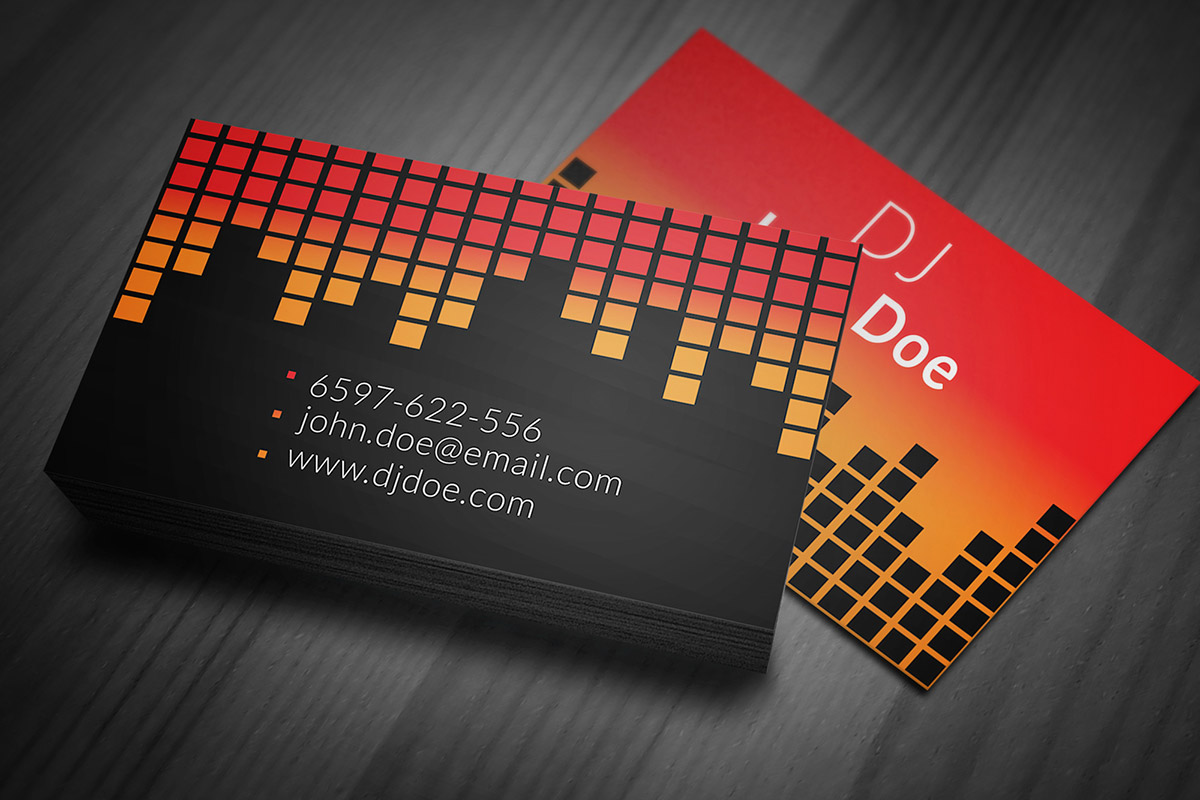 dj business cards free templates 2