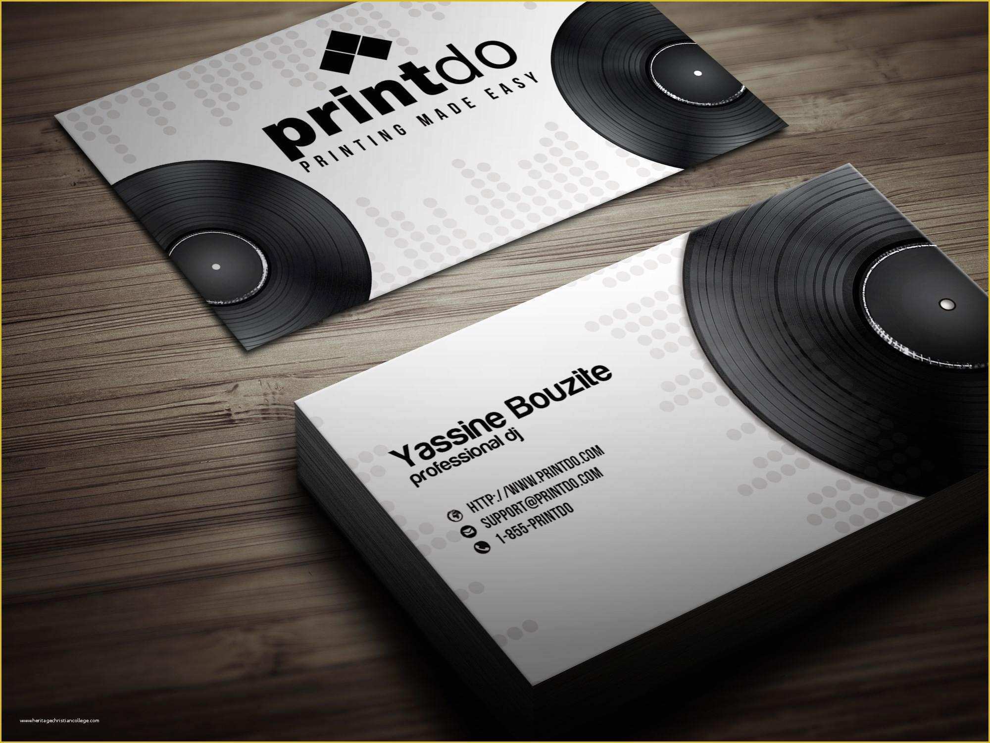 dj business cards free templates 3