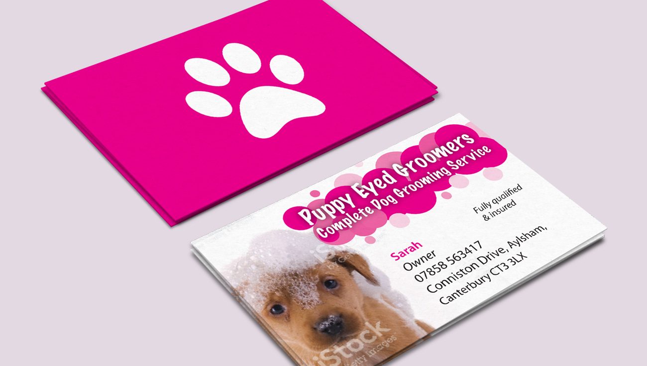 dog grooming business cards 2