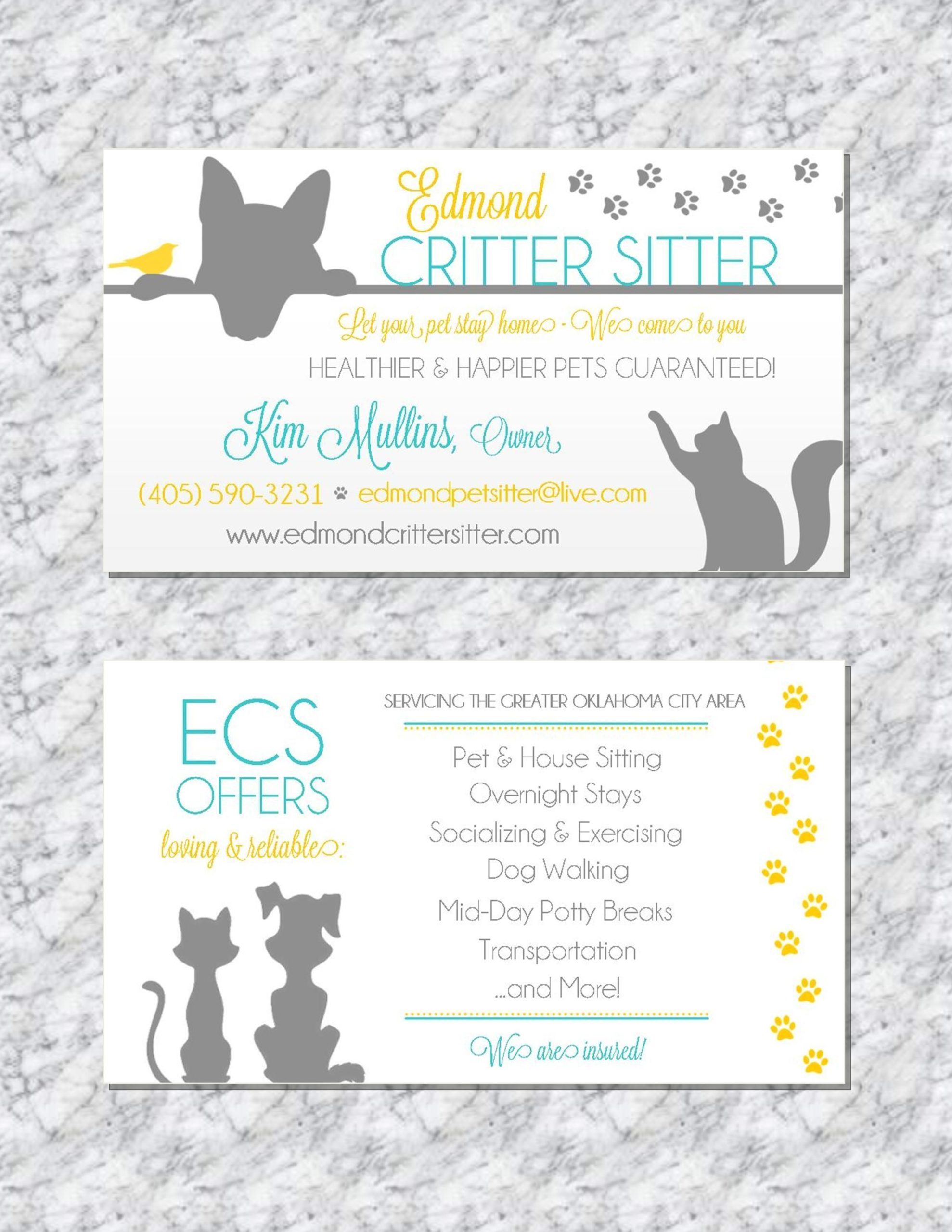 dog sitting business cards 1