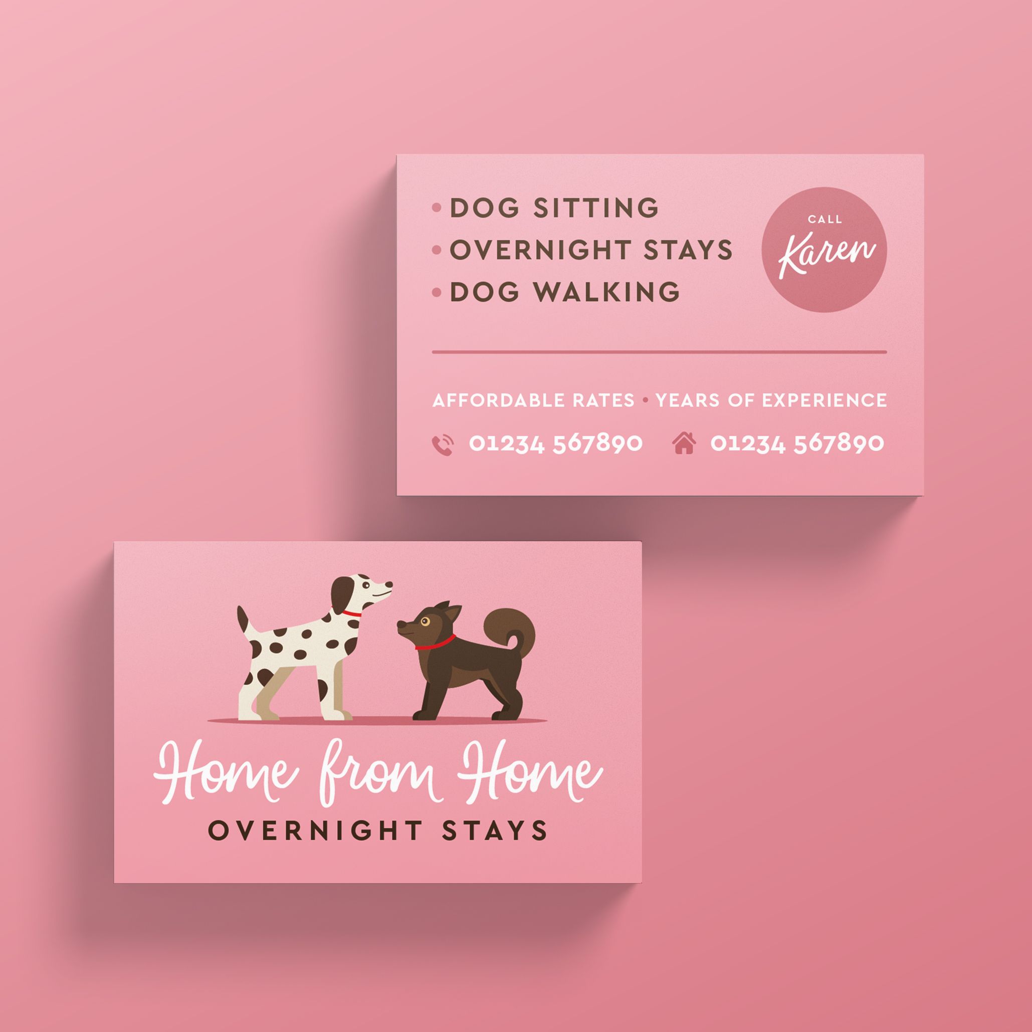 dog sitting business cards 2