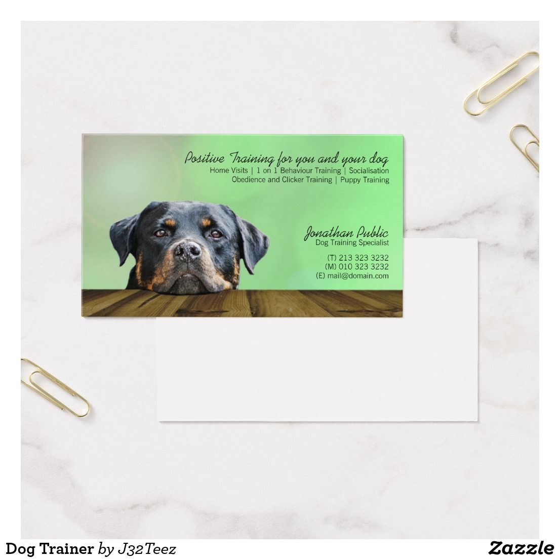 dog training business cards 2