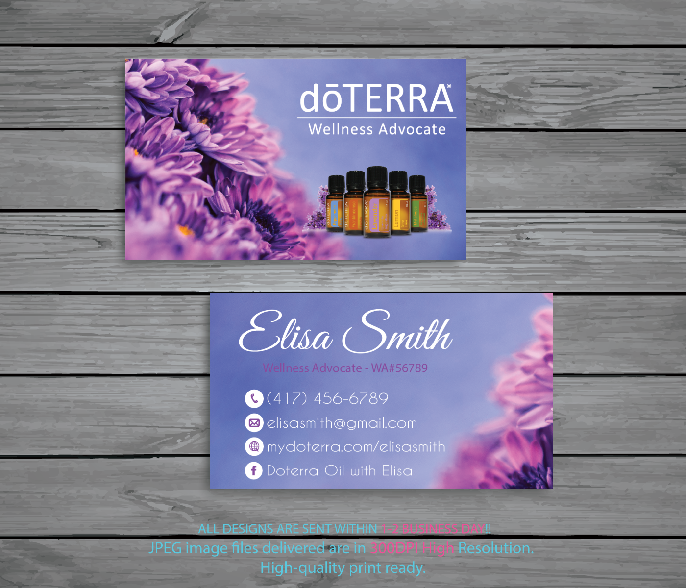 doterra essential oil business cards 1