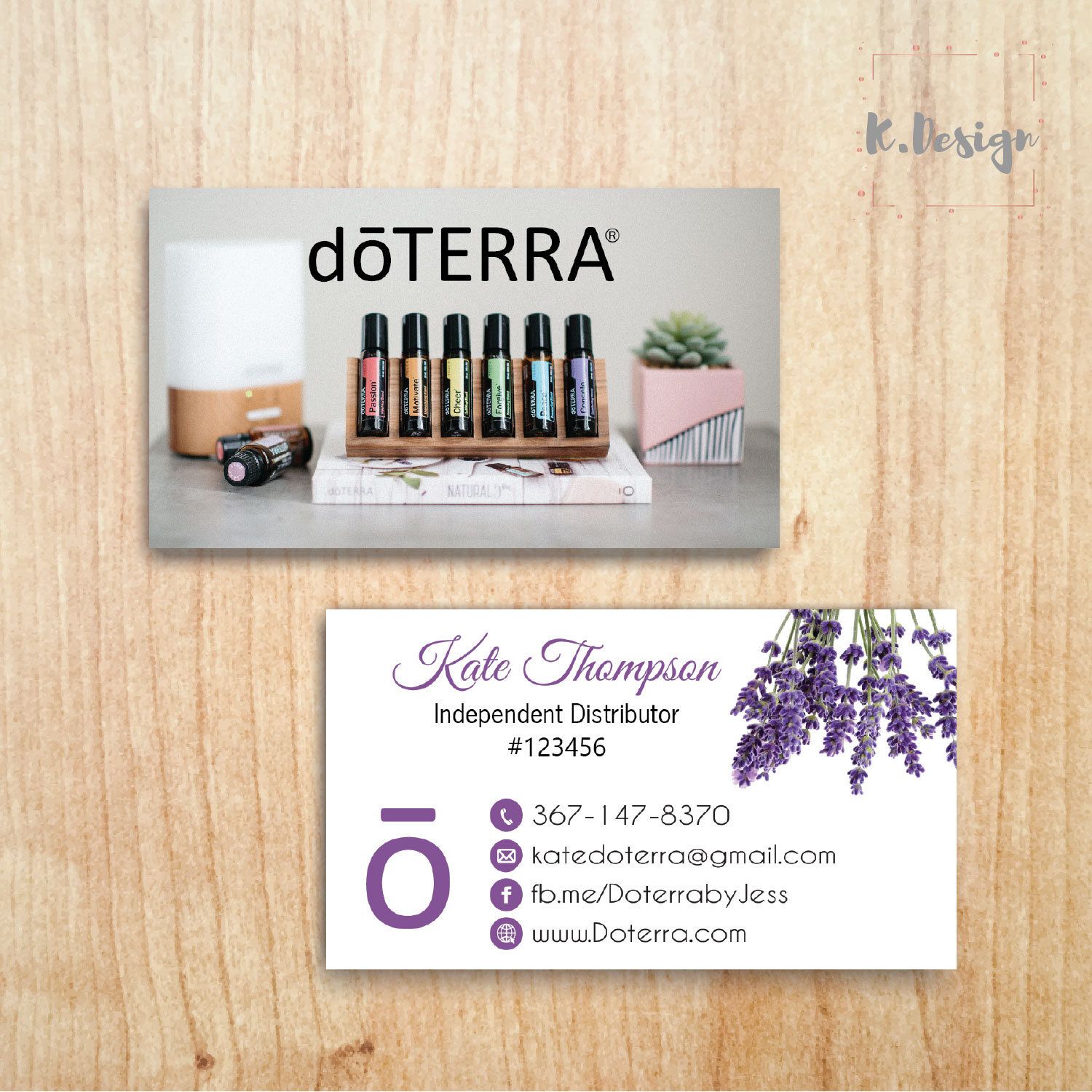 doterra essential oil business cards 2