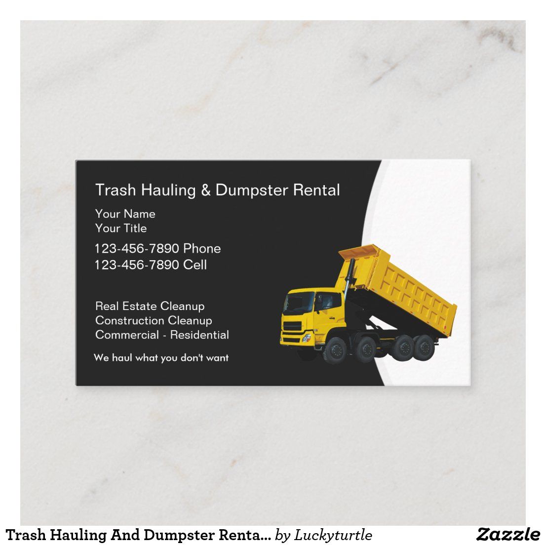 dumpster rental business cards 1