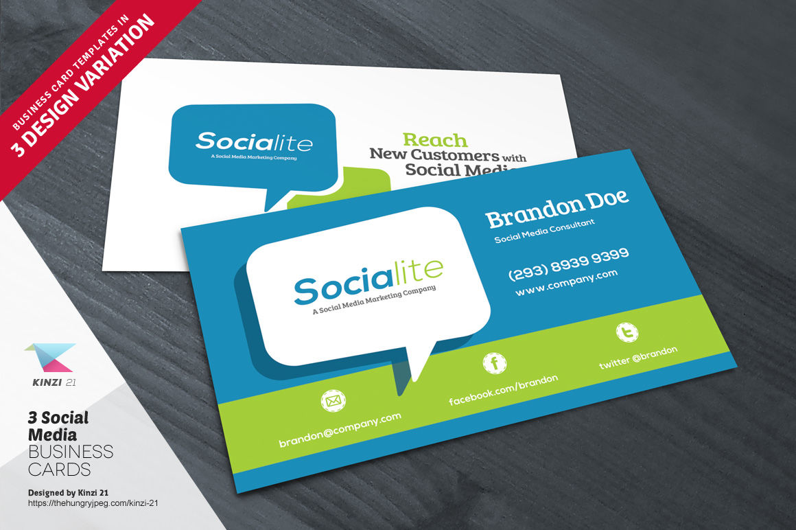example business cards with social media 2