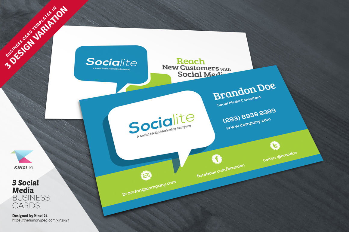 Example Business Cards With Social Media - Businesscards