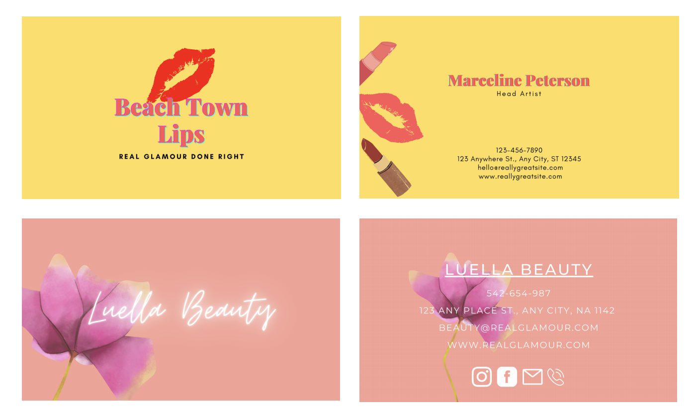examples of esthetician business cards 2