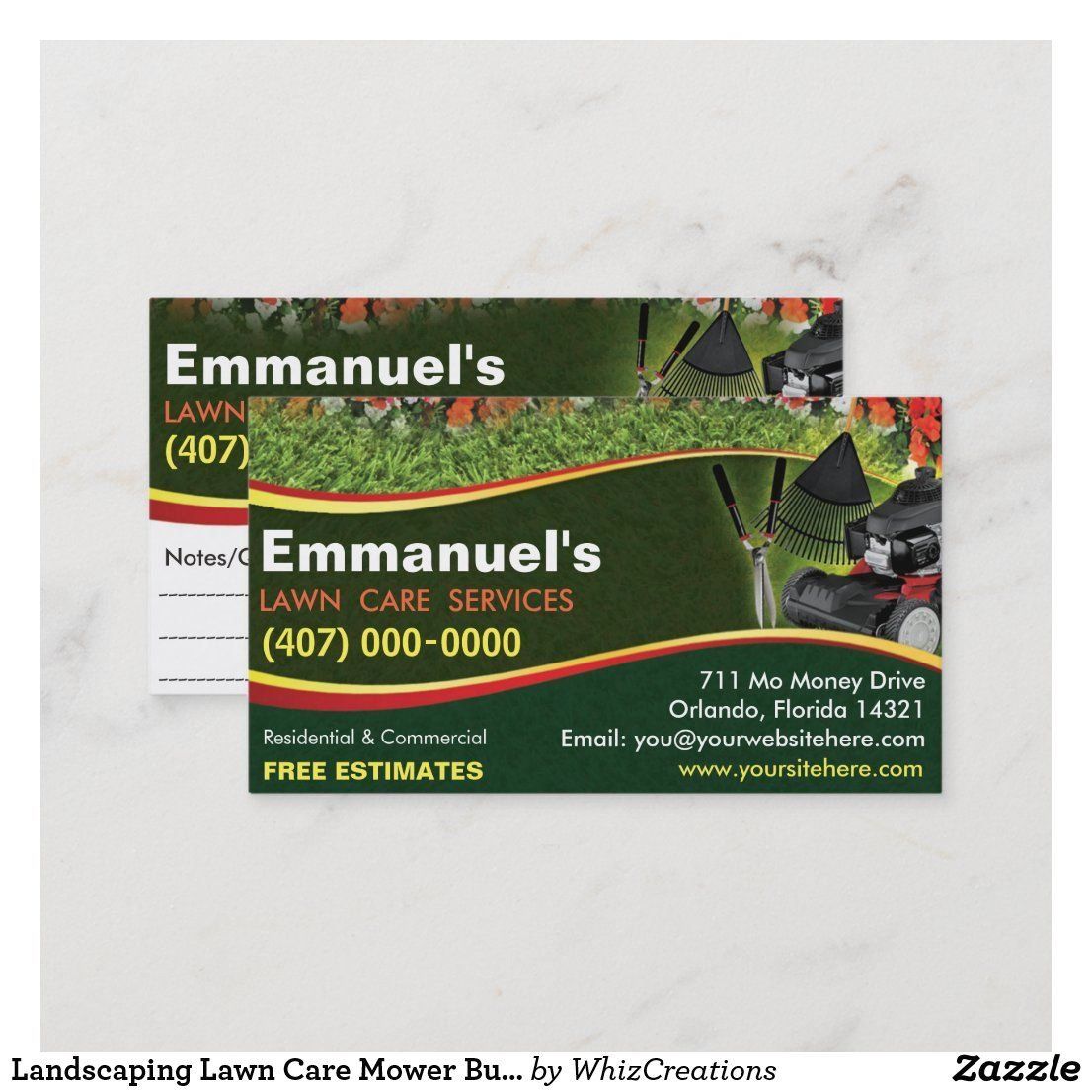 examples of lawn care business cards 1