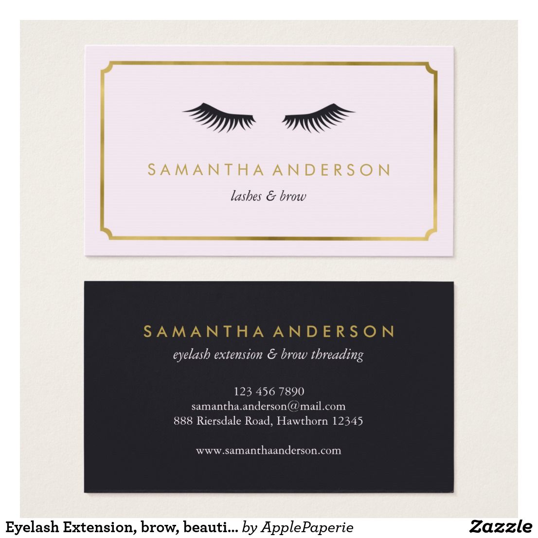eyelash extension business cards 1