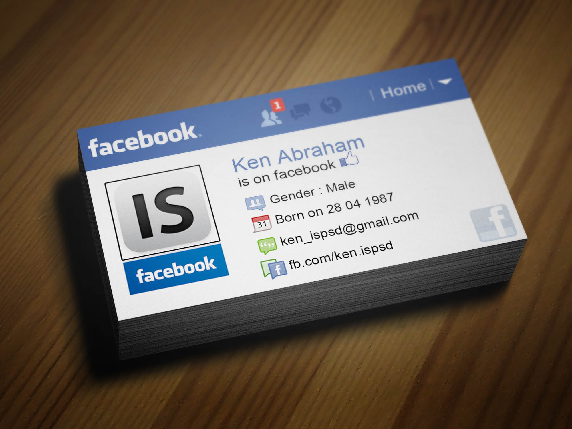 facebook logo for business cards vistaprint 2