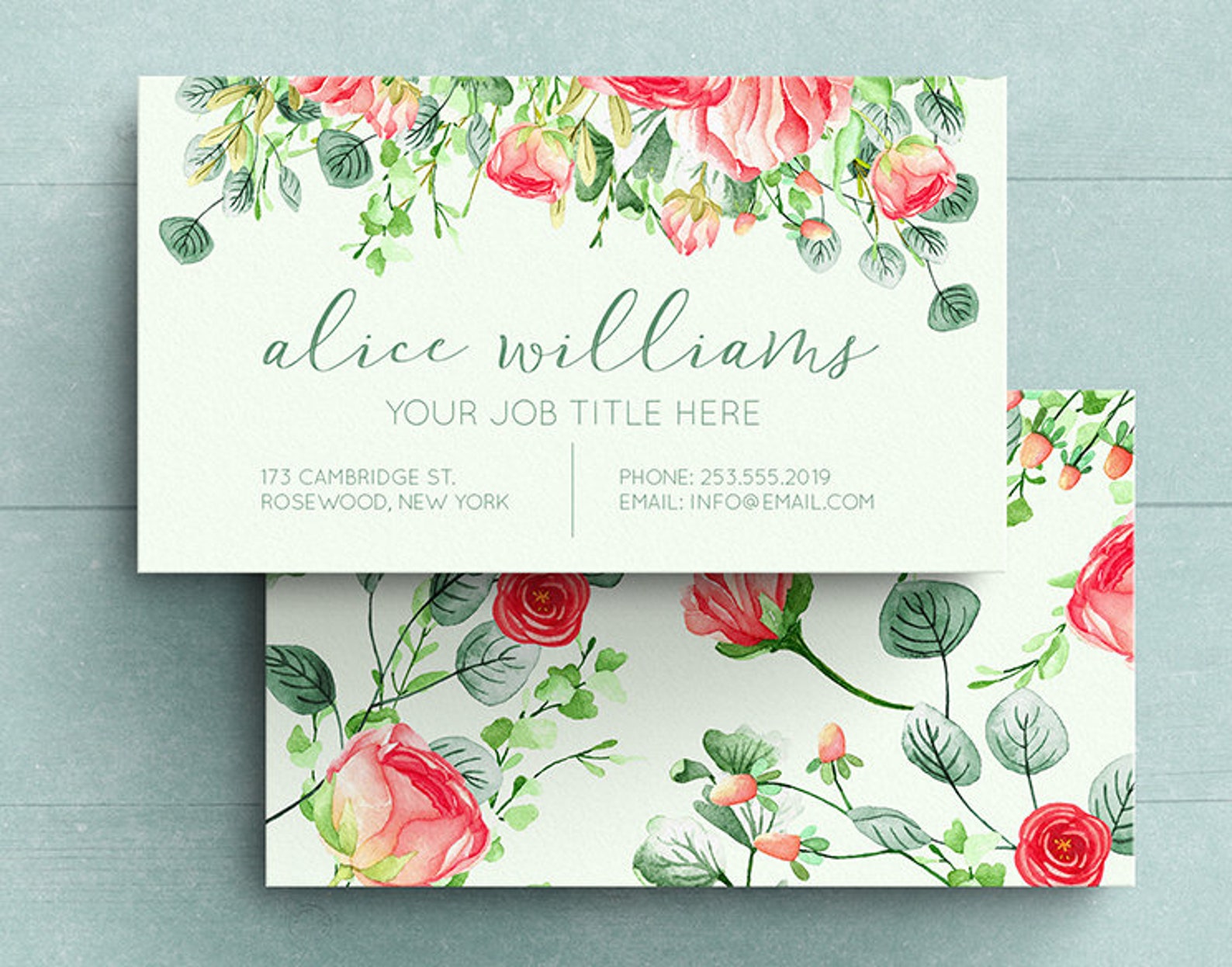 floral business cards 2