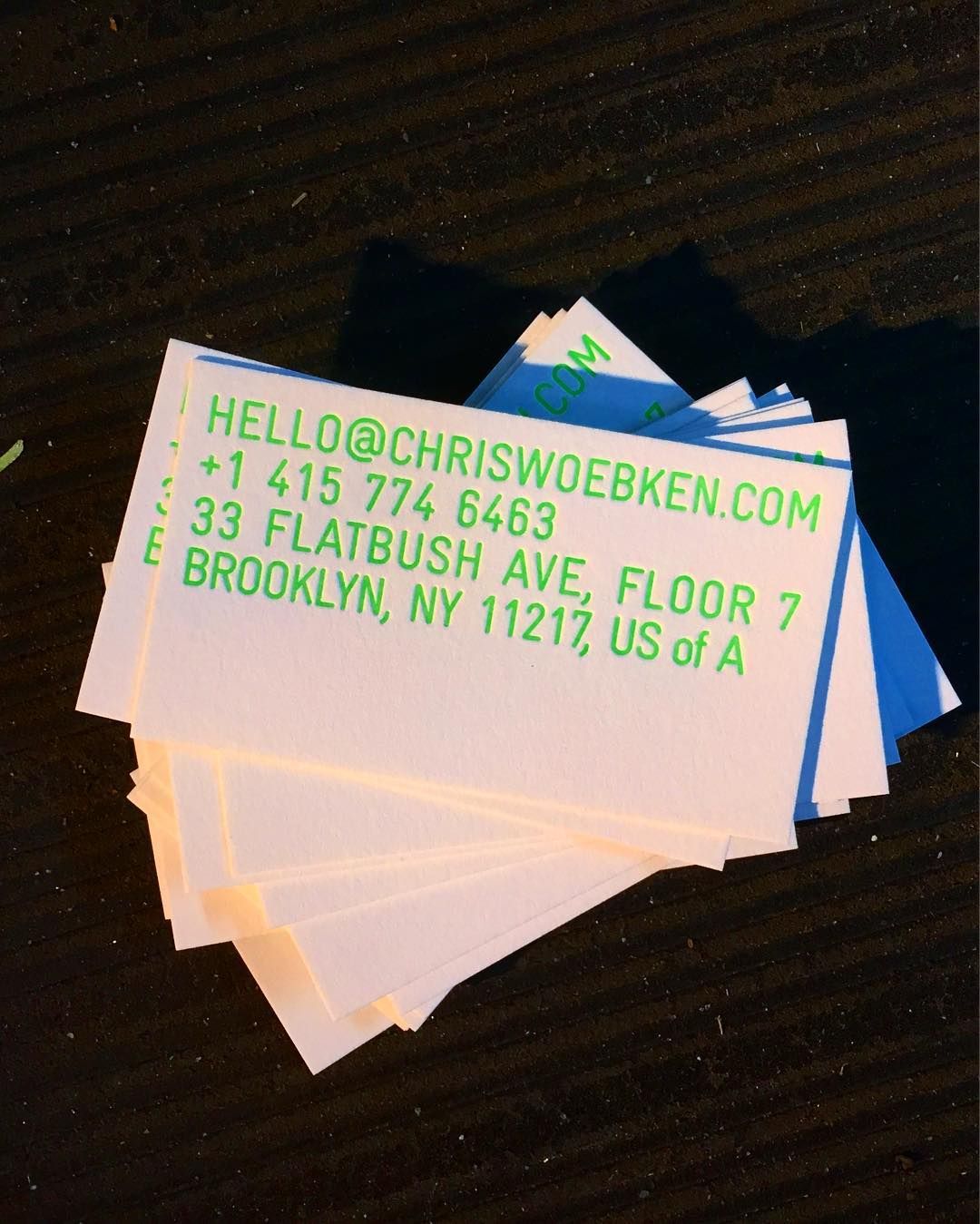 fluorescent business cards 2