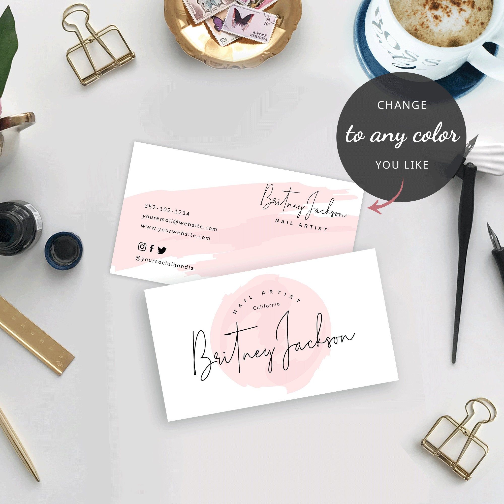 girly business cards 2