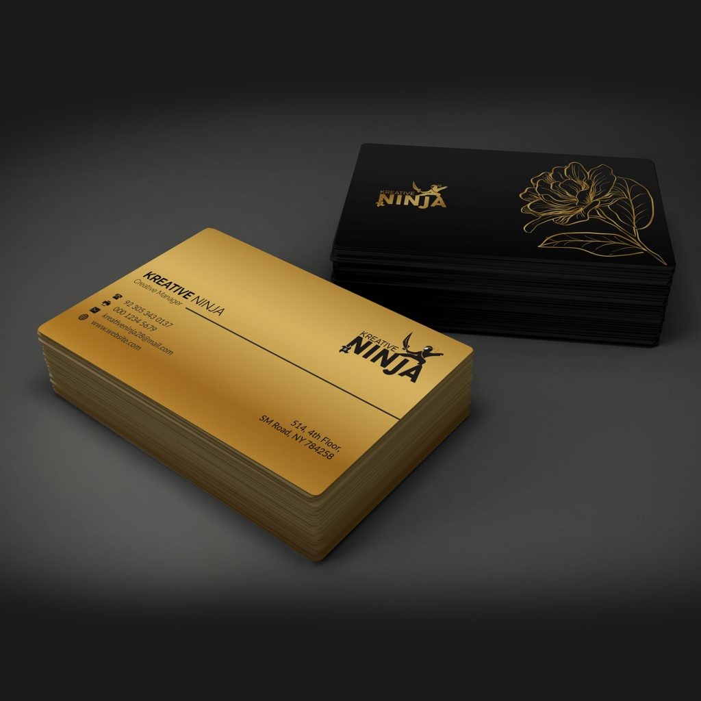 gold foil business cards mockup 1