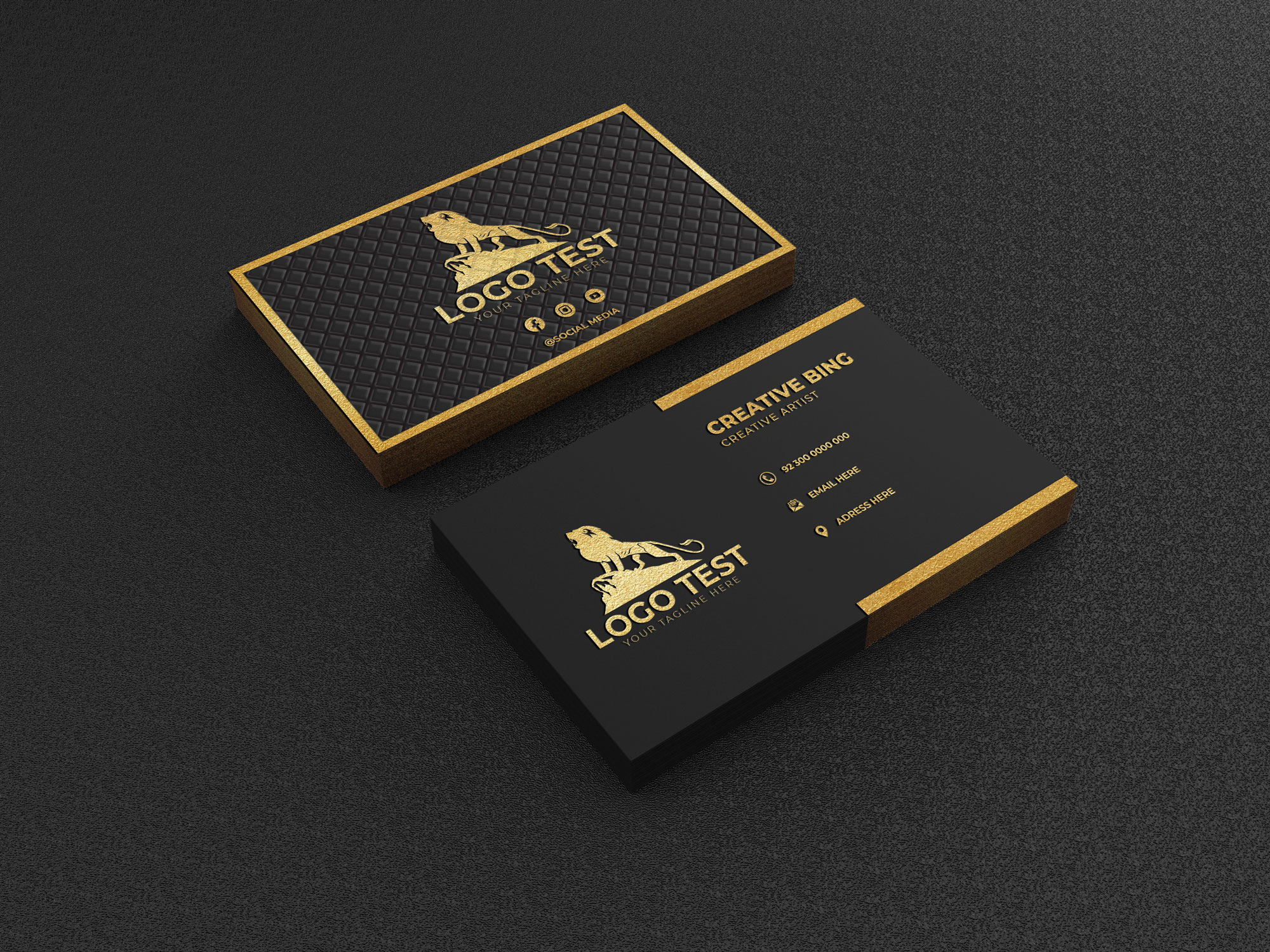 gold foil business cards mockup 3