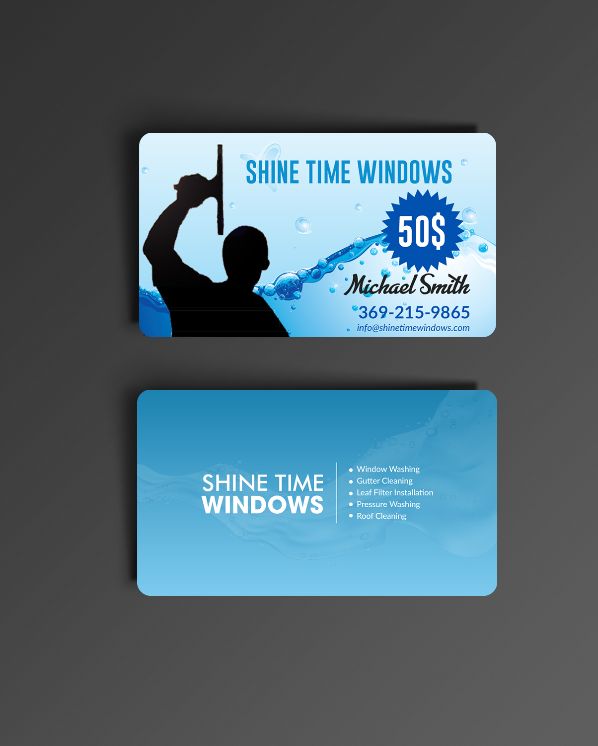 gutter cleaning business cards 2