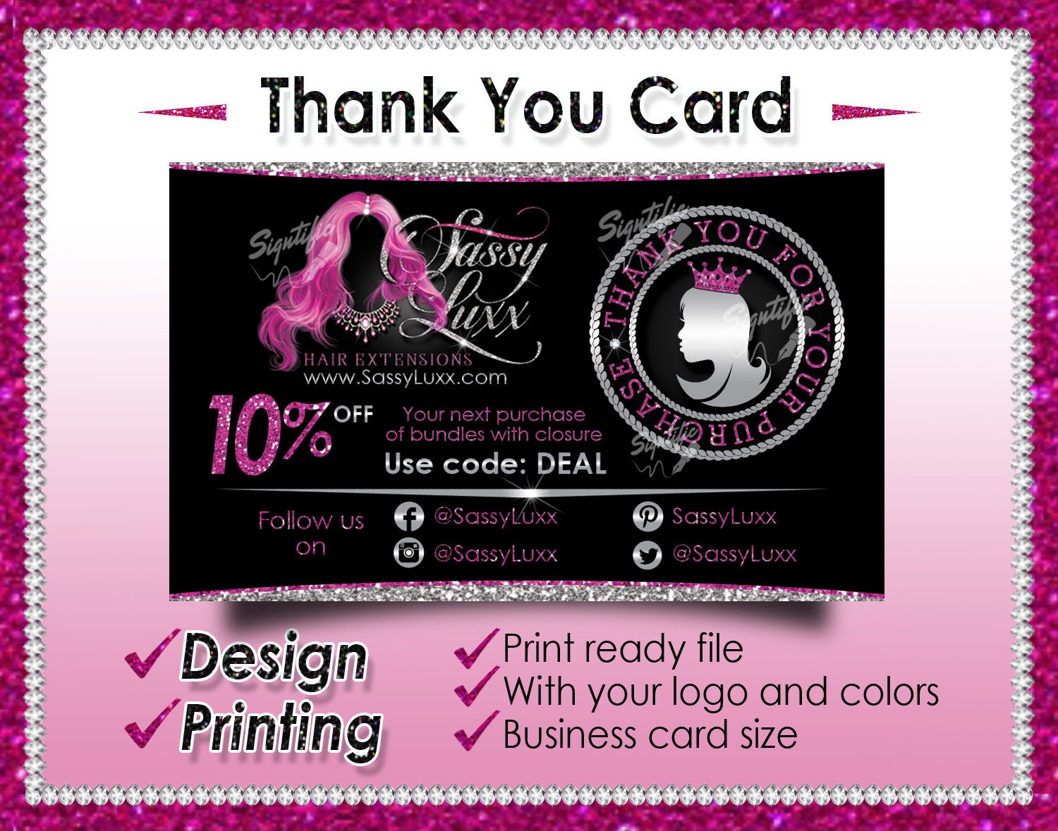 hair extensions business cards 2