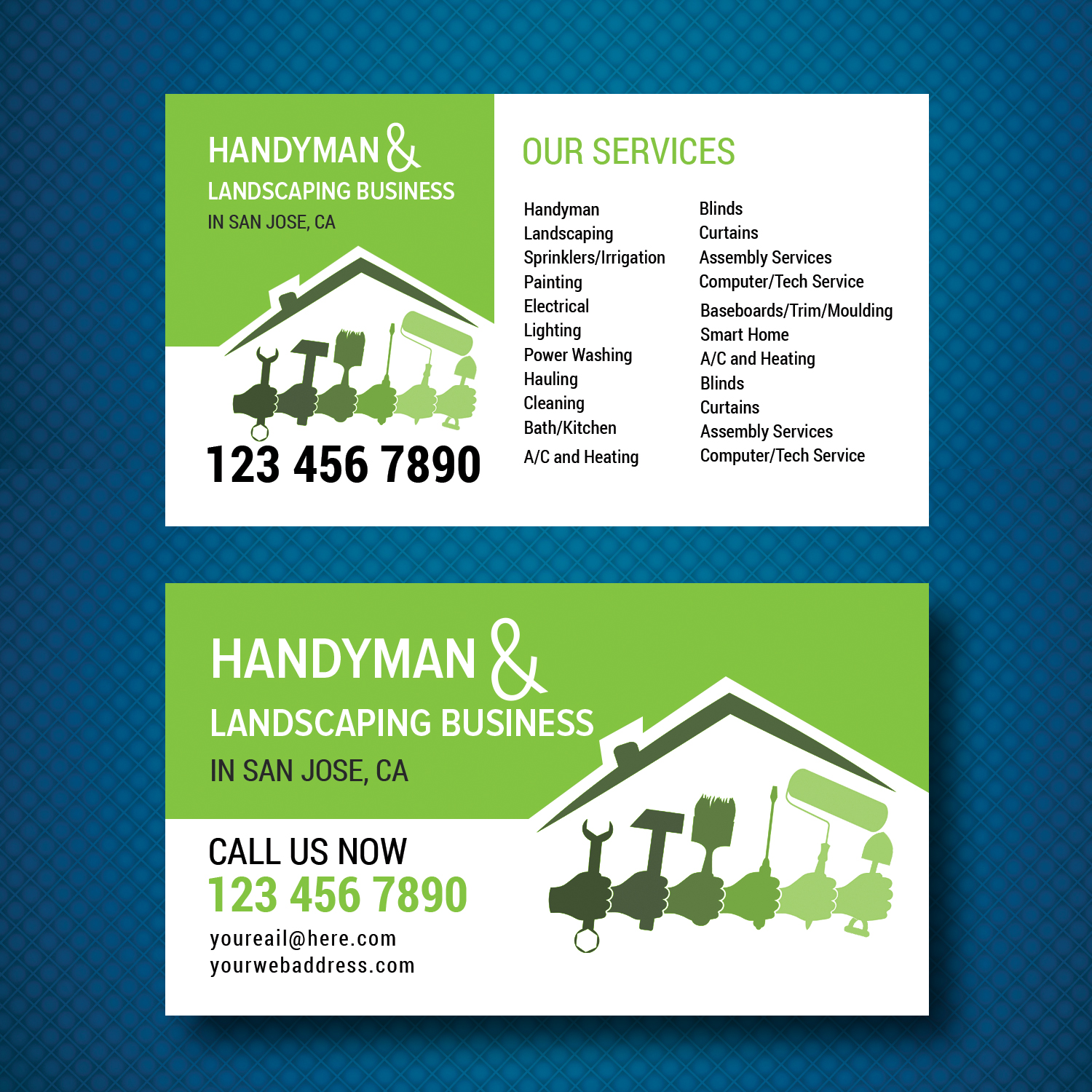 handyman business cards examples 1