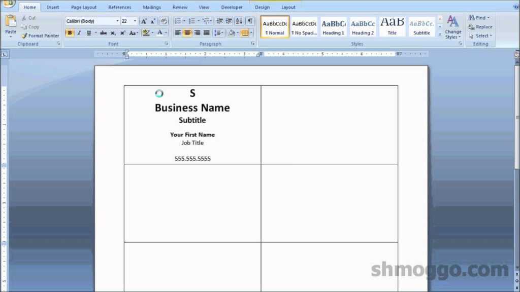how to create business cards in word 2013 2